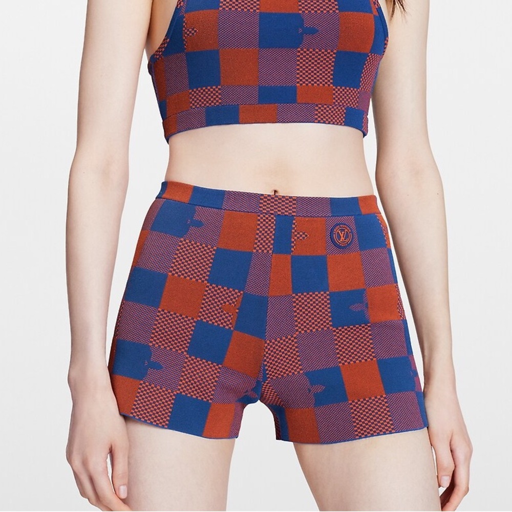 Louis Vuitton Pop Damier Knit Mini Shorts